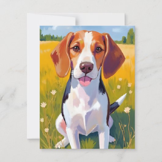 Waterverfkaart met Beagle-huisdier (Voorkant)