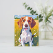 Waterverfkaart met Beagle-huisdier (Staand voorkant)
