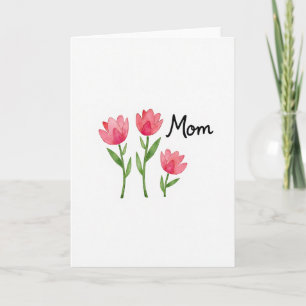 Waterverfkaart voor Moeder met Bloemen Kaart