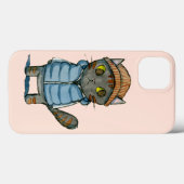 Waterverfkat met muts en donsvest Case-Mate iPhone case (Achterkant (horizontaal))