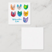 Waterverfkatten en vrienden notitiekaartje (Voorkant / Achterkant)