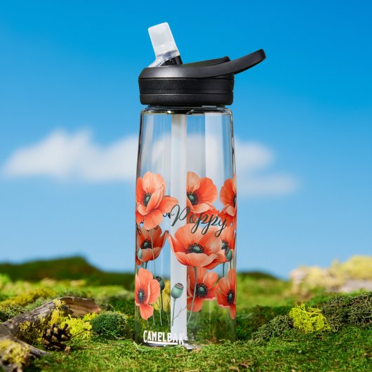 Waterverfklaprozen naam bloemfles waterfles
