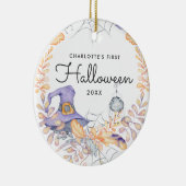 Waterverfkrans | Baby's eerste Halloween Keramisch Ornament (Rechts)