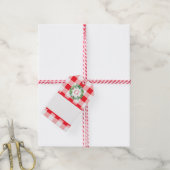 Waterverfkrans MONOGRAM Rode Gekruist Blanco Cadeaulabel (Met Touw)