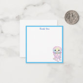 Waterverfkwal 'Dank je' kaart Notitiekaartje (Voorkant / Achterkant in situ)