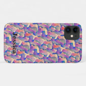 Waterverfpatroon gepersonaliseerde iPhone 11 hoes (Achterkant (horizontaal))