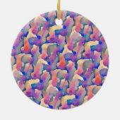 Waterverfpatroon Gepersonaliseerde Kerstversiering Keramisch Ornament (Achterkant)