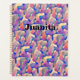Waterverfpatroon Gepersonaliseerde Planner