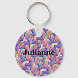 Waterverfpatroon Gepersonaliseerde Sleutelhanger