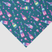 Waterverfpatroon met alcohol | Donker Teal Tissuepapier (Detail)