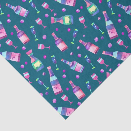 Waterverfpatroon met alcohol | Donker Teal Tissuepapier (Detail)