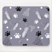 Waterverfpatroon met katten en poten muismat (Voorkant)