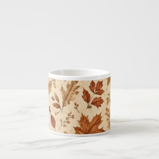 Waterverfpatroon van herfstbladeren espresso kop (Voorkant)