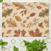 Waterverfpatroon van herfstbladeren  theedoek (Gevouwen)
