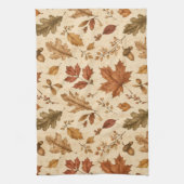 Waterverfpatroon van herfstbladeren  theedoek (Verticaal)
