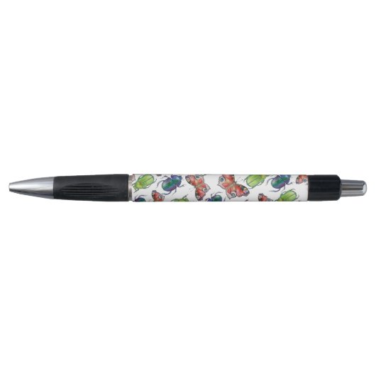 Waterverfpatroon van kevers en vlinders pen (Voorkant)