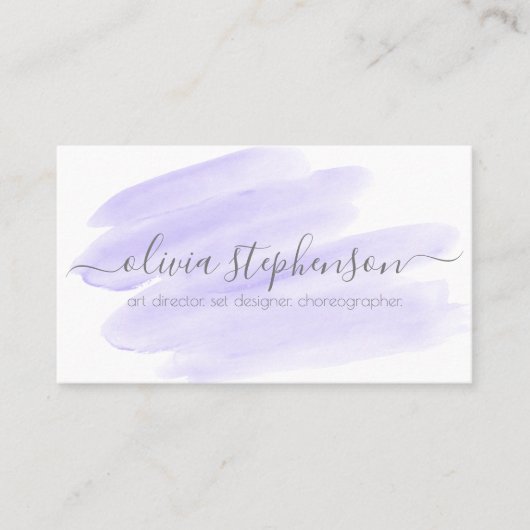 Waterverfpenseelstreek Blush Lilac Visitekaartje (Voorkant)