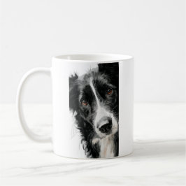 Waterverfportret van bordercollie koffiemok