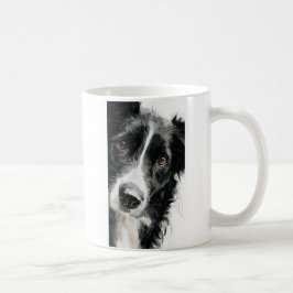 Waterverfportret van bordercollie koffiemok