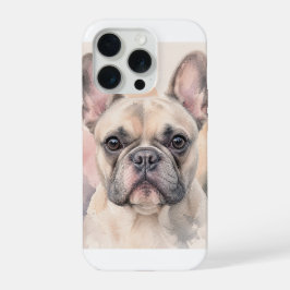 Waterverfportret van Franse Bulldog iPhone 15 Pro Case