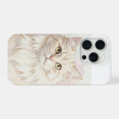 Waterverfportret van Perzische kat iPhone Hoesje (Achterkant horizontaal)