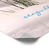 Waterverfprint van Strand met Meeuw Poster (Hoek)