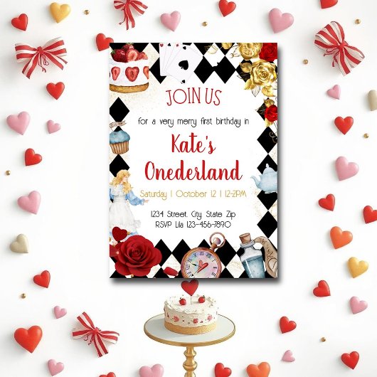 Waterverfrozen Alice in Wonderland Verjaardag Kaart