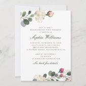 Waterverfrozen bloemrijke vrijgezellenfeest weeken kaart (Voorkant)