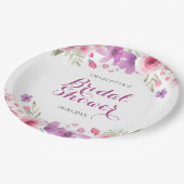 Waterverfrozen Bruidsboeket Shower Papieren Bordje (Gekanteld)