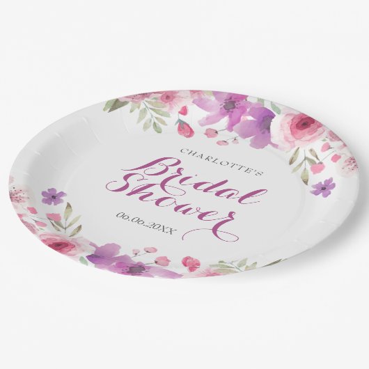 Waterverfrozen Bruiloftsborrel Papieren Bordje (Gekanteld)