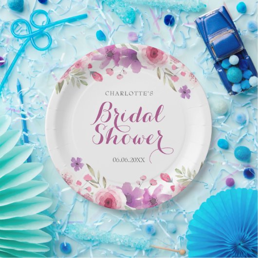 Waterverfrozen Bruiloftsshower Papieren Bordje (Feest)