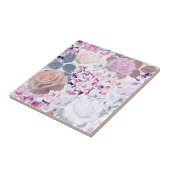 Waterverfrozen en hortensia's. tegeltje (Zijkant)