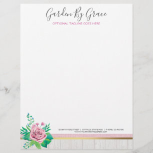 Waterverfrozen & Houten Landelijke Shabby Chic Hui Briefhoofd