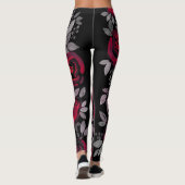 Waterverfrozen, rode rozen op zwart leggings (Achterkant)