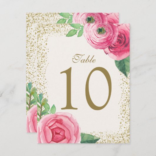 Waterverfrozen Tafel Nummer Kaarten (Voorkant / Achterkant)