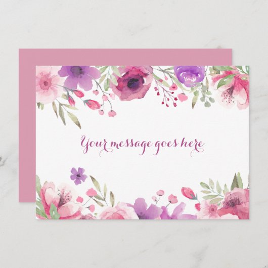 Waterverfrozen Uw Bericht Bedankkaart (Voorkant / Achterkant)