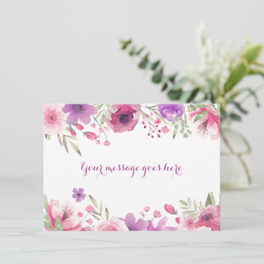 Waterverfrozen Uw Bericht Bedankkaart (Staand voorkant)