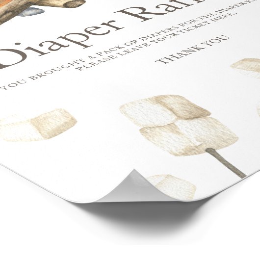 waterverf's meer baby shower luierverloting poster (Hoek)