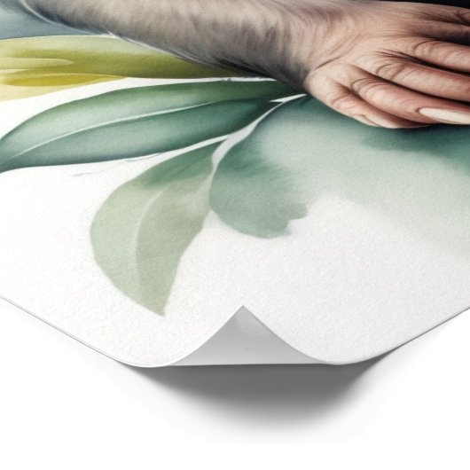 Waterverfschilderij Baby Chimpansee Kledingkamer 5 Poster (Hoek)