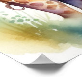 Waterverfschilderij Baby Giraffe-kinderkamer 5:4 Poster (Hoek)