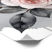 Waterverfschilderij met roze rozen poster (Hoek)