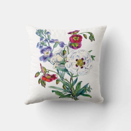 Waterverfschilderij met vintage bloemenboeket kussen (Achterkant)