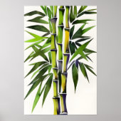 Waterverfschilderij van bamboe poster (Voorkant)