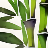 Waterverfschilderij van bamboe poster