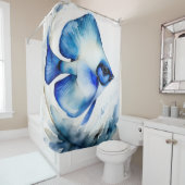 Waterverfschilderij van blauwe vis douchegordijn (In situ)