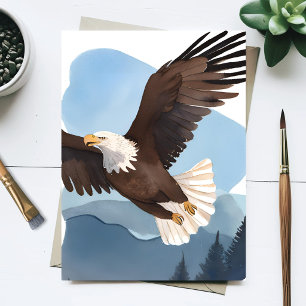 Waterverfschilderij van een Amerikaanse zeearend Briefkaart