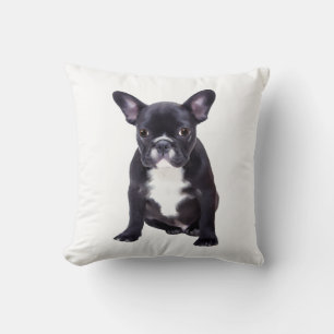 Waterverfschilderij van Franse Bulldog Kussen