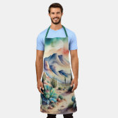 Waterverfschilderij van landschap woestijn plattel schort (Gedragen)