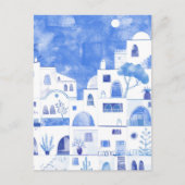 Waterverfschilderij van Santorini Griekenland Briefkaart (Voorkant)
