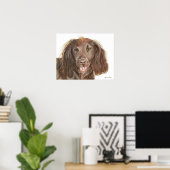 Waterverfschilderij werkende Cocker Spaniel hond Poster (Thuiskantoor)